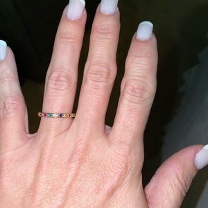 Colorful CZ Gold Eternity and/or Stackable Band
